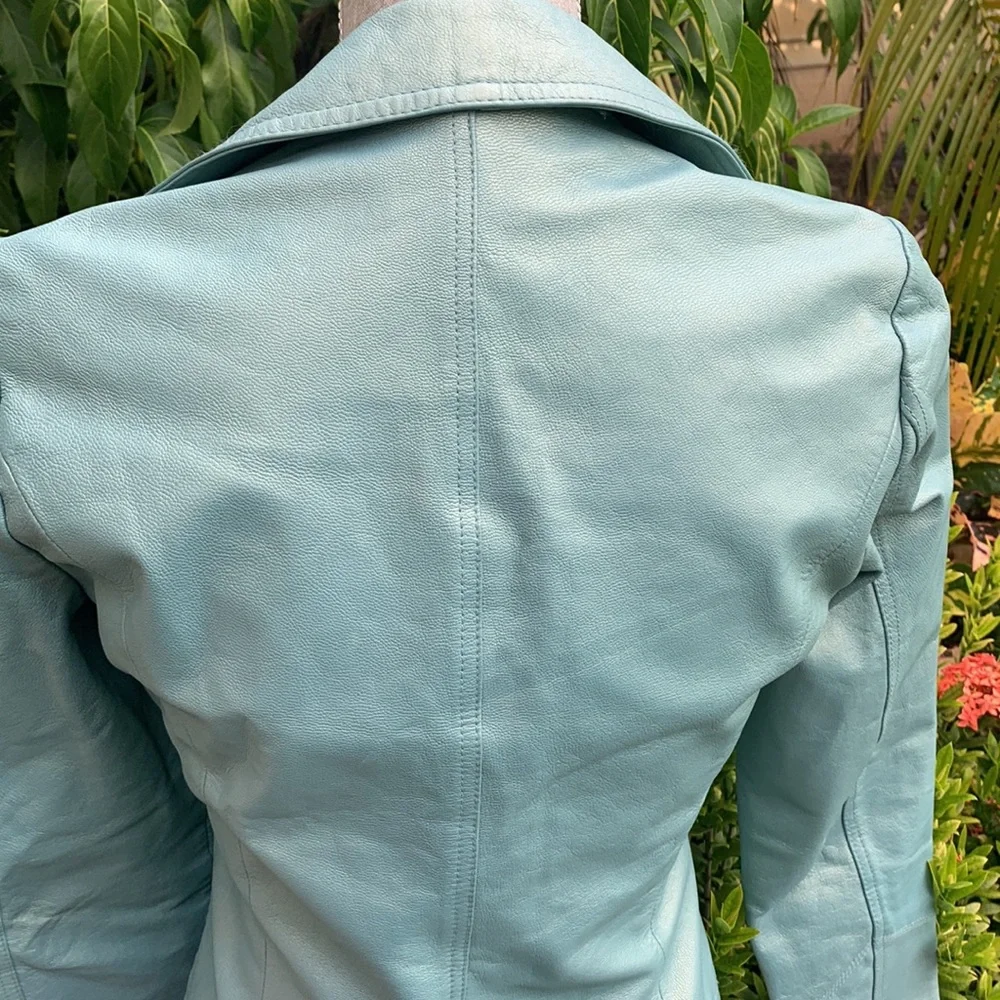Bebe Winter Green Leather Jacket - Picture 6 of 10